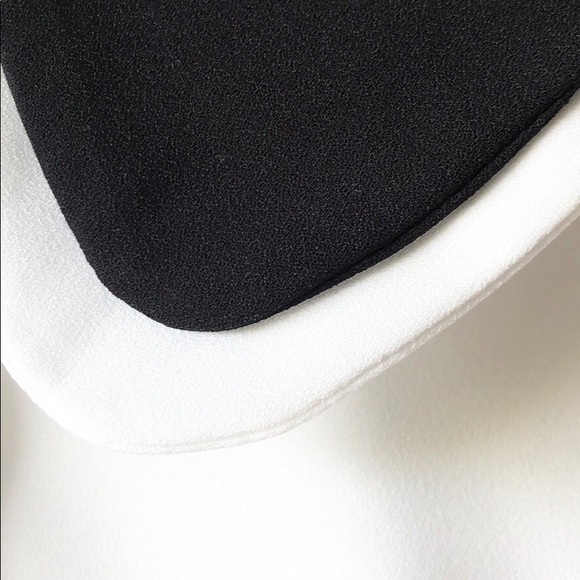 NWOT-Allegra K White Blouse w/Contrast Collar S - Picture 6 of 9